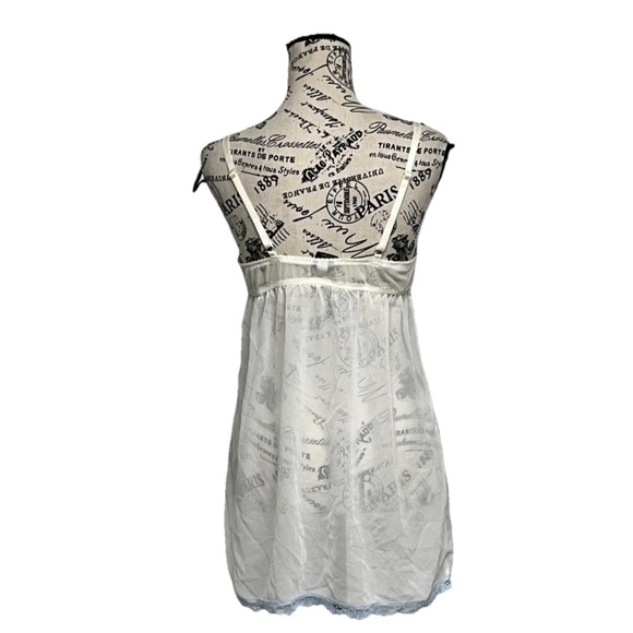 APT. 9 Vintage Y2K Sheer Babydoll Top M Mesh Lace Embroidered Lingerie Blouse - Picture 4 of 8